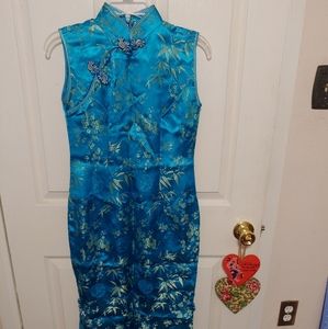 Blue Chinese style dress qipao